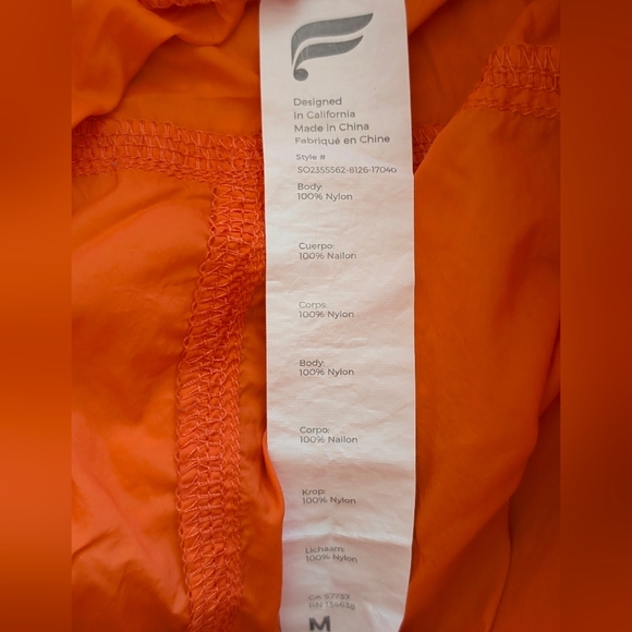 Fableticsâ•‘Orange Nylon Shortsâ•‘Size M - Picture 4 of 4